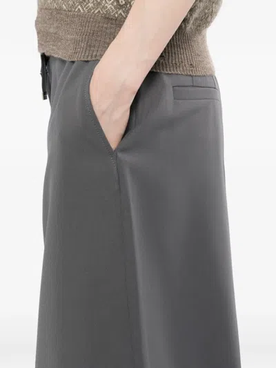 System Layered-waist Drawstring Shorts In Gray