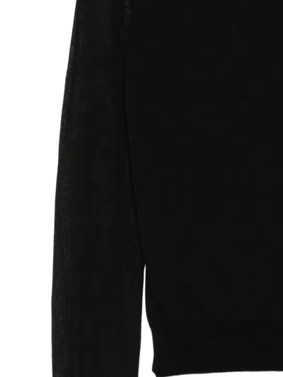 System Contrast-panel Knitted Top In Black