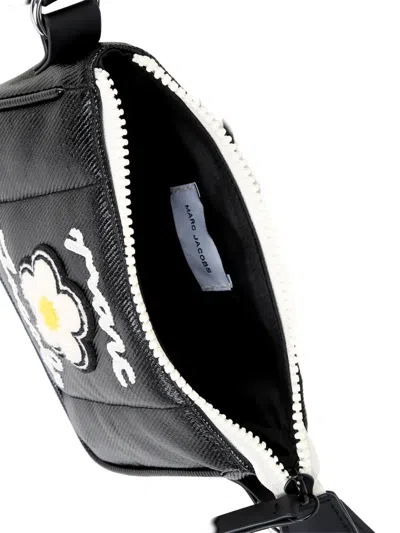 Marc Jacobs Flower-patch Shoulder Bag In Black