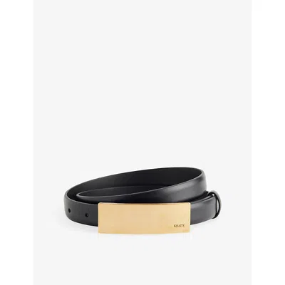 Khaite Womens Black Berlin Leather Belt In Black