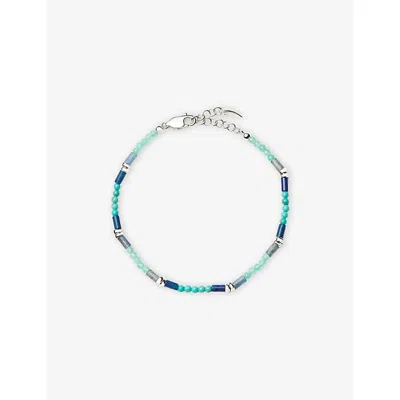 Missoma Womens Silver Gemstone 18ct Yellow-gold Plated Brass And Pearl Beaded Bracelet In Blue