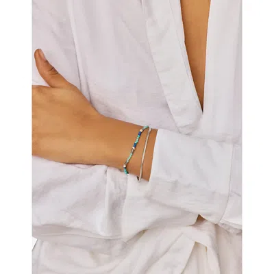 Missoma Womens Silver Gemstone 18ct Yellow-gold Plated Brass And Pearl Beaded Bracelet In Blue
