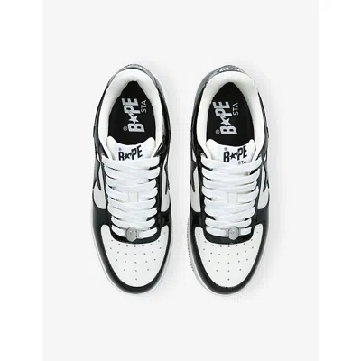 A Bathing Ape Bape Sta Patent Leather Sneakers In White