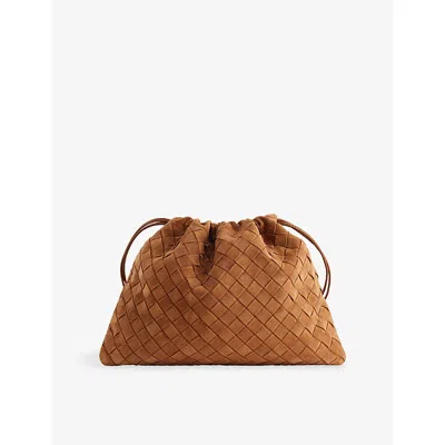 Bottega Veneta Womens Amber Gold Dustbag Suede Shoulder Bag In Purple