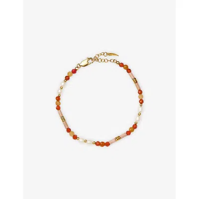 Missoma Womens Gemstone 18ct Yellow-gold Plated Brass And Pearl Beaded Bracelet In Gold