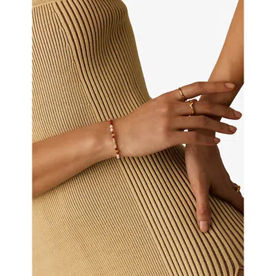 Missoma Womens Gemstone 18ct Yellow-gold Plated Brass And Pearl Beaded Bracelet In Gold