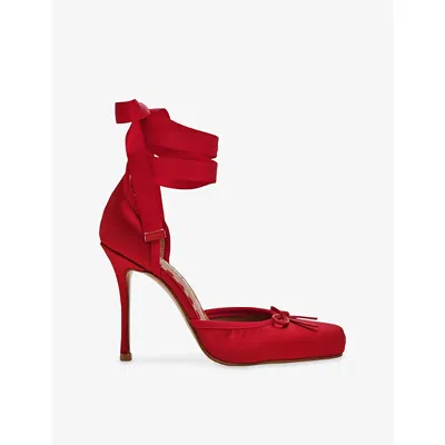 Steve Madden Women's Larina Lace-up High-heel Ballet Pumps In Red