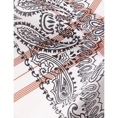 Prada Womens Neutral Printed Paisley Cotton Scarf 65 X 65cm In Neutral