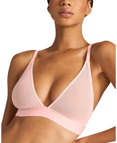 Negative Sieve Triangle Bra In Shell In Pink