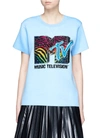 MARC JACOBS x MTV Sequin logo embroidered bonded T-shirt