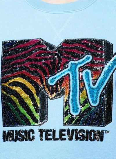 Shop Marc Jacobs X Mtv Sequin Logo Embroidered Bonded T-shirt