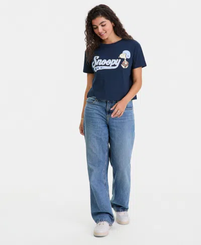 Grayson Threads, The Label Juniors' Snoopy Varsity Tee In Blue