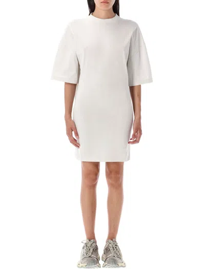 Balenciaga Cotton Jersey Semi Fitted Short Dress In White