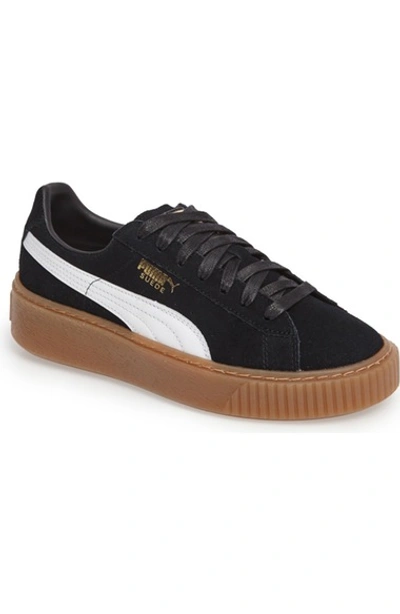 Shop Puma Suede Platform Core Sneaker In Black/ White