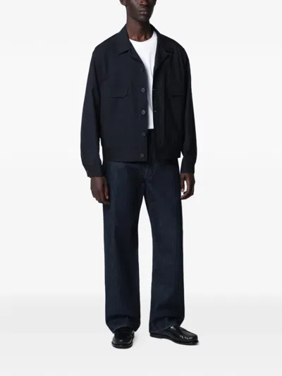 Santaniello Blue Wool-blend Overshirt Jacket In Blue