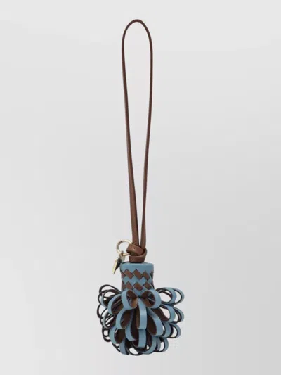 Miu Miu Loop Handle Keyring Metal Tag Design In Blue