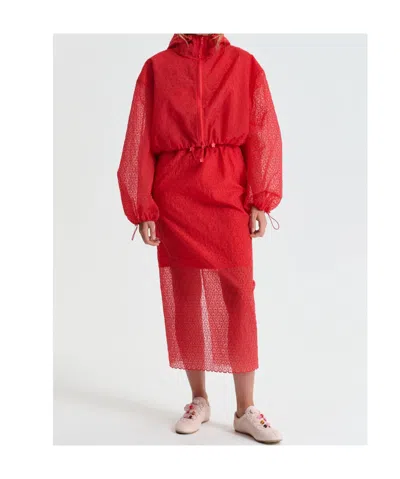 Cecilie Bahnsen Drawstring Jacket In Red