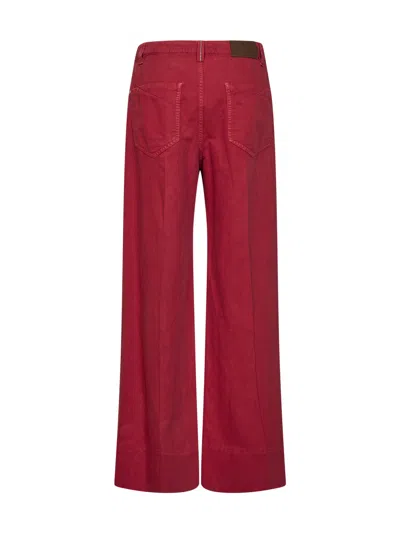Brunello Cucinelli Belt Loop Jeans In Red