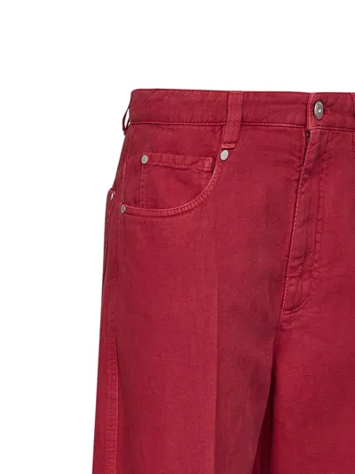 Brunello Cucinelli Belt Loop Jeans In Red