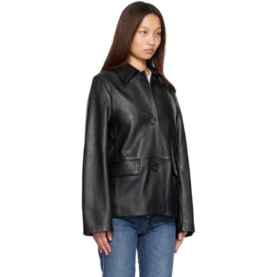 Totême Paneled Textured-leather Jacket In Black