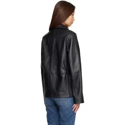 Totême Paneled Textured-leather Jacket In Black