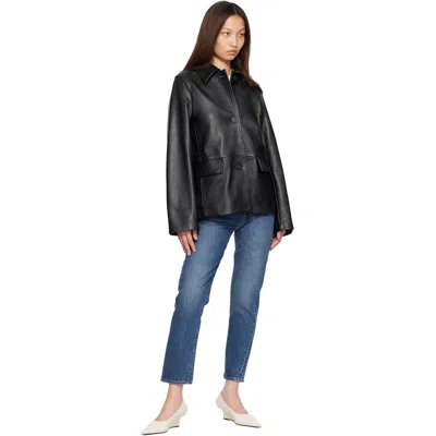 Totême Paneled Textured-leather Jacket In Black