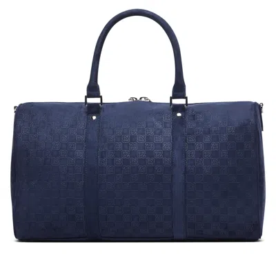 Jordan Suede Monogram Duffel Bag In Blue