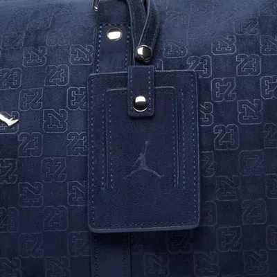 Jordan Suede Monogram Duffel Bag In Blue