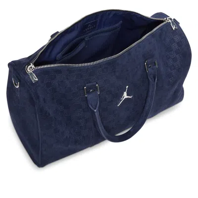 Jordan Suede Monogram Duffel Bag In Blue