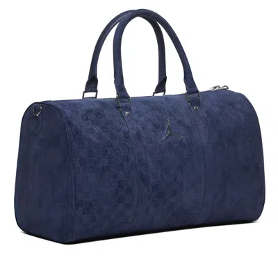 Jordan Suede Monogram Duffel Bag In Blue