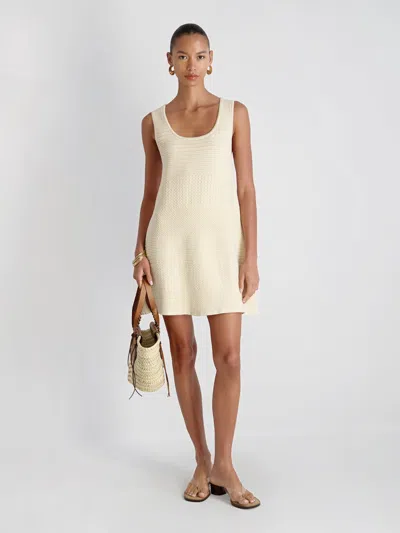 French Connection Mozart Mixed Stitch Sleeveless Minidress In Neutral