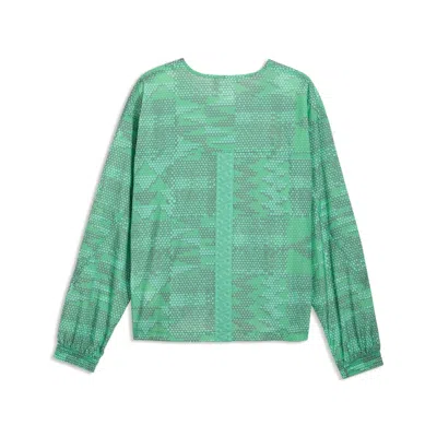 Puma Patterned Zip-up Jacket In Green