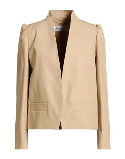 Max Mara Phebe Puff-sleeve Open-front Jacket In Multi