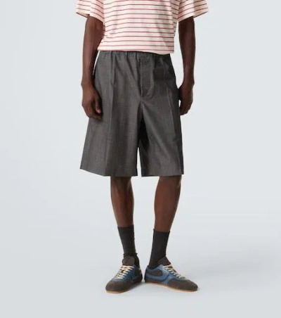 Plan C Wool Shorts In Gray