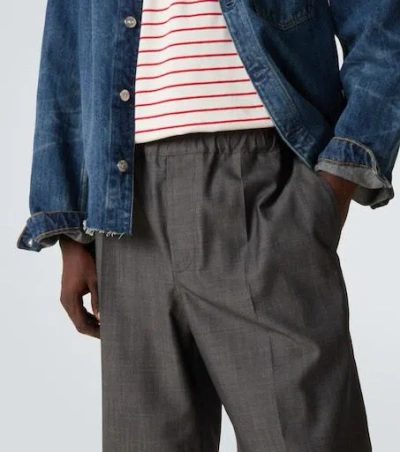 Plan C Wool Shorts In Gray