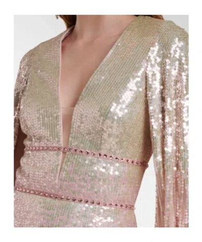 Jenny Packham Easy Breezy Sequin-embellished Maxi Dress In Brown