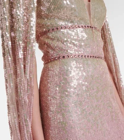 Jenny Packham Easy Breezy Sequin-embellished Maxi Dress In Brown