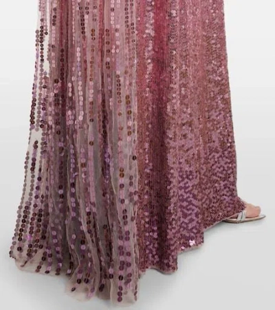 Jenny Packham Easy Breezy Sequin-embellished Maxi Dress In Brown