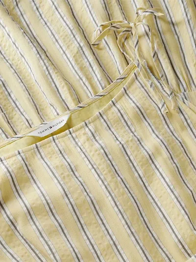 Tommy Hilfiger Tiered Seersucker Midi Dress In Neutral