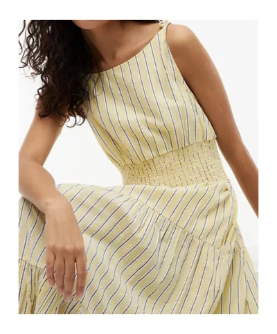 Tommy Hilfiger Tiered Seersucker Midi Dress In Neutral