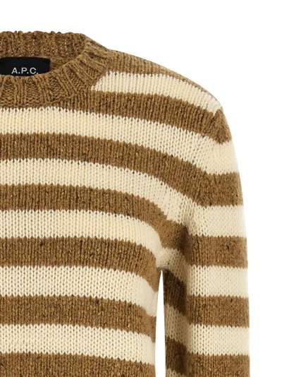 A.p.c. A. P.c. Women Brown Striped Sweater, L Luxury Sweaters & Knitwear For Women Darveys