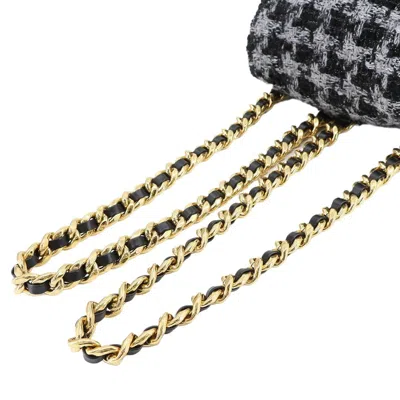 Pre-owned Chanel Black Gray Tweed Leather Backpack () In Multi