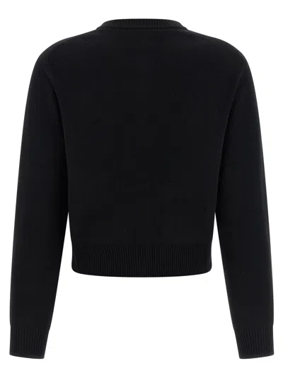 Chloé Cardigan En Maille De Laine Mérinos Et Cachemire À Médaillons Cheval In Black