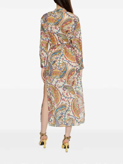 Etro Belted Paisley-print Cotton-voile Midi Shirt Dress In Multi