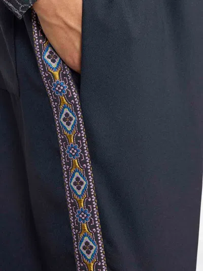 Etro Midnight Blue Sat In Blue