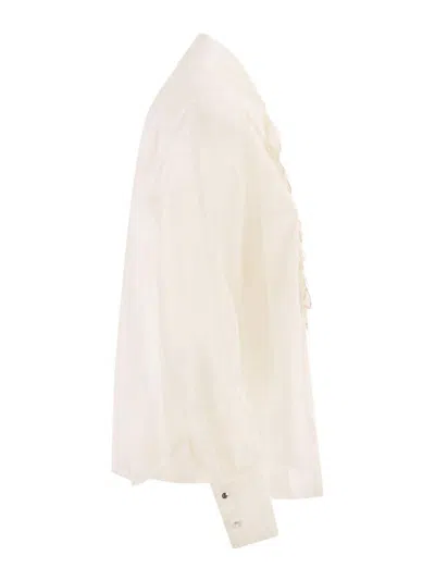 Max Mara White Silk Shirt In White