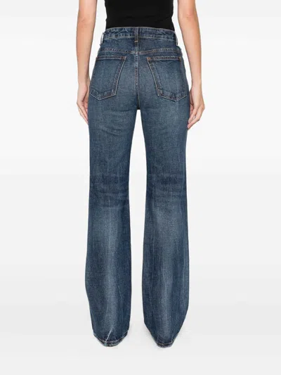 Khaite Danielle High Waist Straight Leg Jeans In Blue