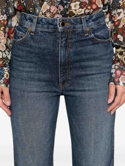 Khaite Danielle High Waist Straight Leg Jeans In Blue