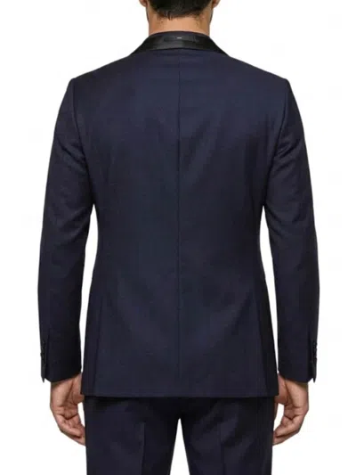 Franzese Collection Wool Single-breasted Blazer In Blue