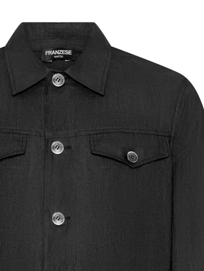 Franzese Collection Button Flap-pocket Jacket In Black